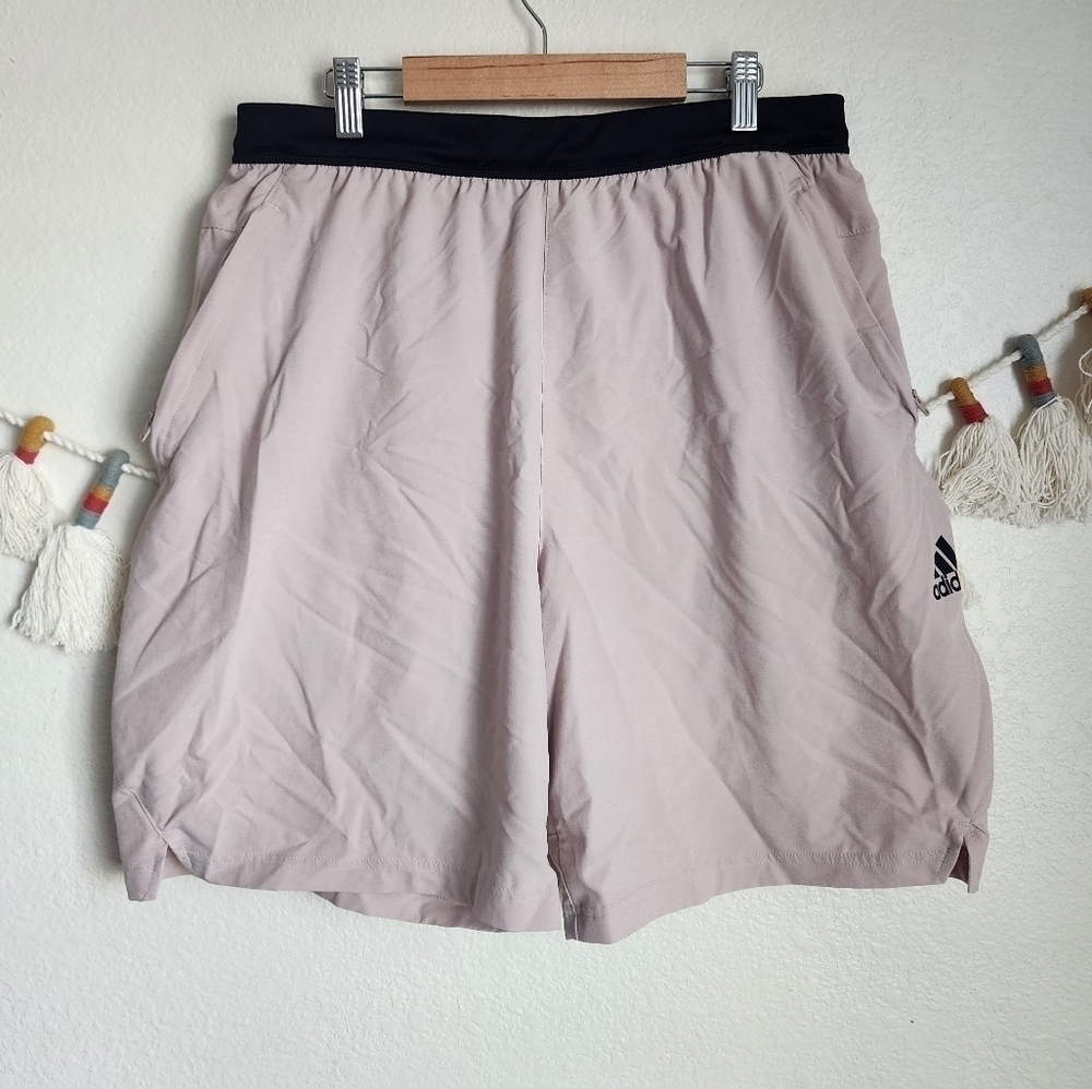 Adidas AeroReady Axis Knit 3.0 Lined Zipper Pocket Pull On Shorts Breathable L